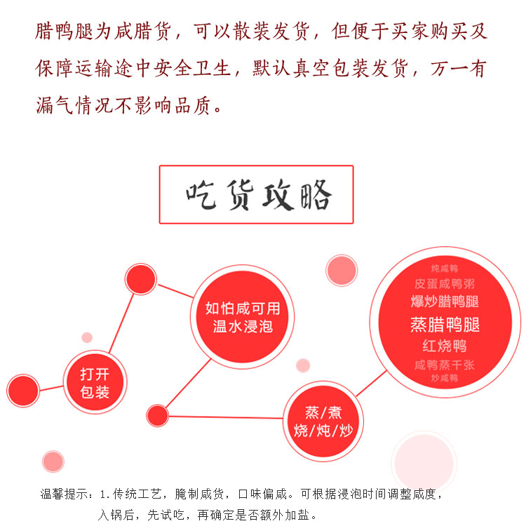 安徽特产传统手工腌制风干腊鸭腿咸鸭腿肉咸鸭肉风干腊肉5只装-图2