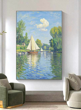 白鹿艺术手绘油画风景印象装饰画