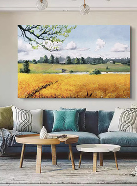 白鹿手绘油画大芬油画风景印象画