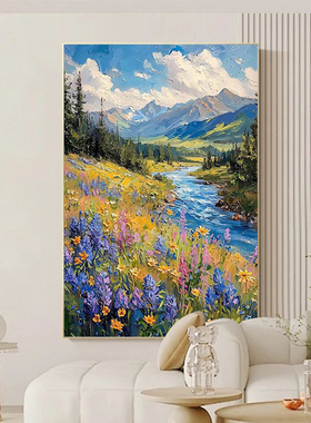 白鹿艺术纯手绘油画印象派风景画