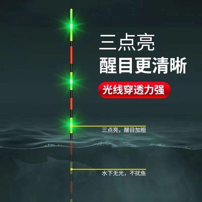 超亮醒目LED电子漂高灵敏浮漂日夜两用硬尾鱼漂咬钩变色夜光漂 - 图2