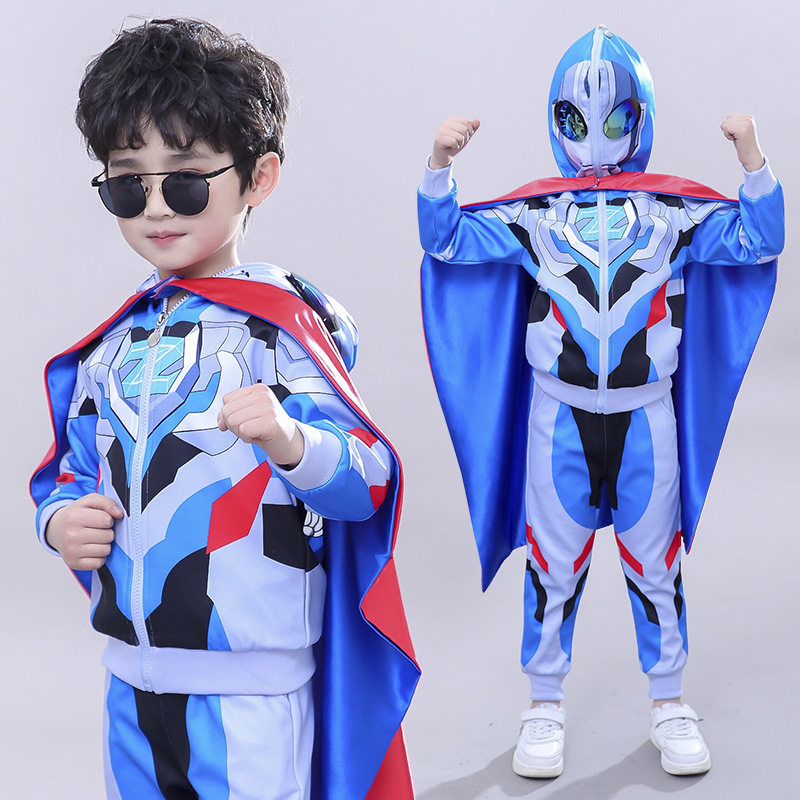 儿童泽塔赛罗衣服奥特曼服装秋冬cos幼儿园万圣节表演演出服装男 大小玩童乐园 淘优券