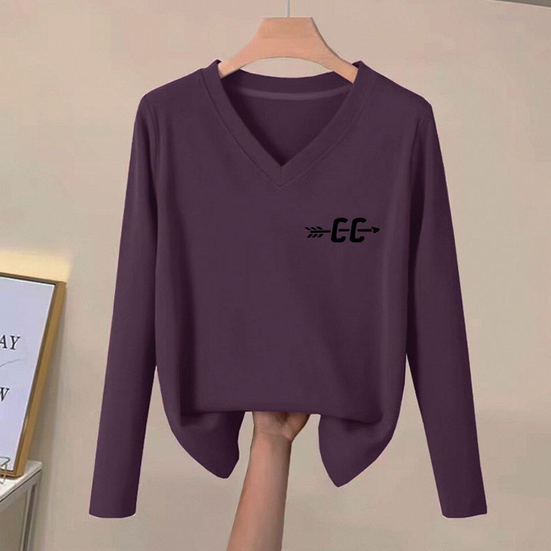 清仓捡漏~外贸纯棉V领宽松胖MM长袖百搭T恤女春秋休闲显瘦上衣潮,淘宝优惠券,粉丝福利购,淘宝优惠卷