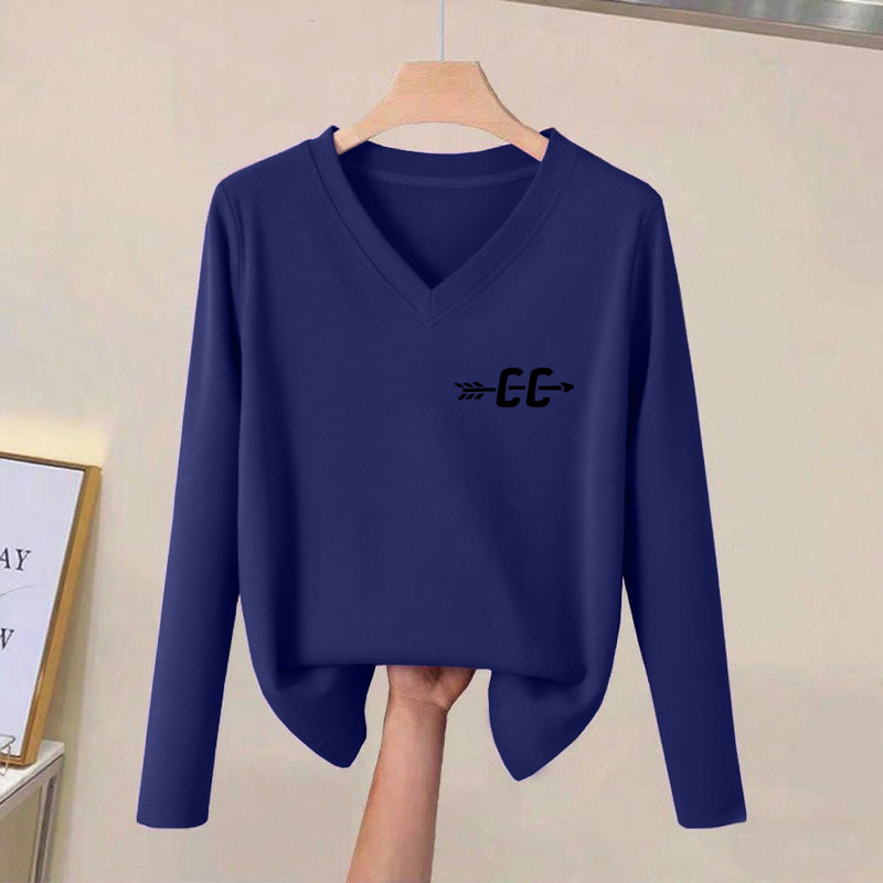 清仓捡漏~外贸纯棉V领宽松胖MM长袖百搭T恤女春秋休闲显瘦上衣潮,淘宝优惠券,粉丝福利购,淘宝优惠卷