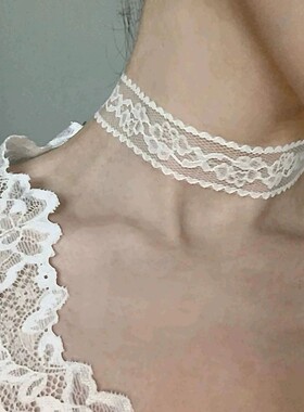New Black Sexy Lace Flower Necklace for Women Harajuku Gothi