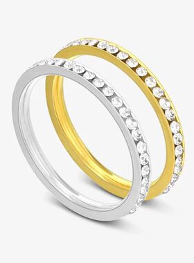 Titanium Steel Rings Design Sense Rare Diamond-encrusted Exm