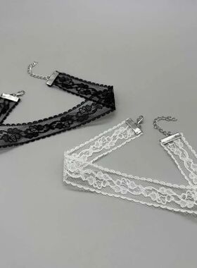 Punk Sexy Lace Flower Necklace for Women Girls Vinage Black