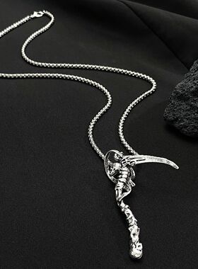 Gothic Death Scythe Pendant Skull Demon Ghost Pendant Neckla