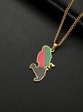 Jeshayuan France Marinique Map Oil Drop Flag Pendan Necklace