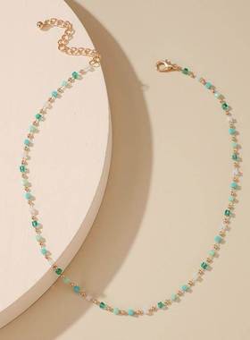 Colorful Bead Necklace for Women Neck Chains Boho Choker Nec