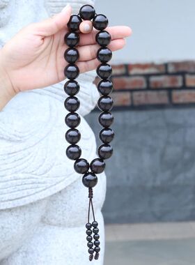 Ebony Men's one-Handed Rosary 20mm Ebony Hanging Ornament Un