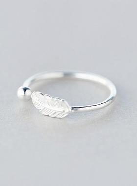 Simple Fashion Silver Color Cute Elegant Feather Adjustable