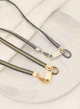 Stainless Steel Fashion nd zipper necklace for women new cou