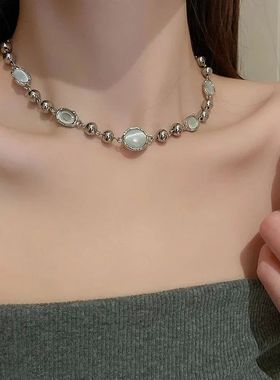 Y2K Retro Kpop Silver Color Pendant Necklaces For Women Goth