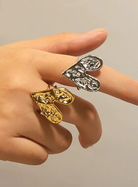 Heart Shaped Stainless Steel Ring Waterproof Cool Lava Simpl