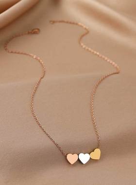 Stainless Steel Necklaces New rend Sweetheart Gold Color Sil