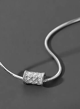 Minimalist Silver Color Necklace, Stainless Steel Snake Chai