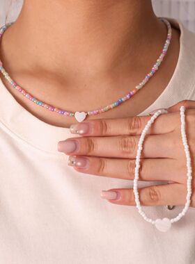 Bohemia Hear Shell Necklace for Women Holiday Beach Girl Cho