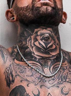 Men Ropes Long Necklace Stainless Steel Minimalist Twist Rop