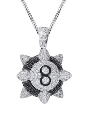 Exaggeration Personality Big Billiard Round Pendant Necklace