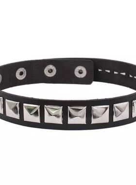 Y2K Girls PU Leaher Square Rives Gohic Punk Chokers Collar C