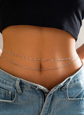 2Pcs/Set Simple Boho Smooth Snake Chain Waist Belt Sexy? ?Li