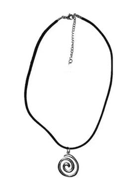 Vintage Spiral Vortex Pendant Hand-woven Leather Rope Neckla
