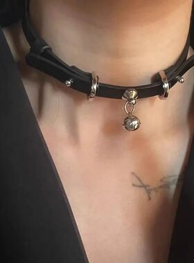 Punk Meal Bell Pendan Choker Necklaces for Women Men Hip Hop