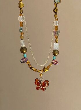 Fashion Chic Crysal Buerfly Pendan Necklace for Women Girl V