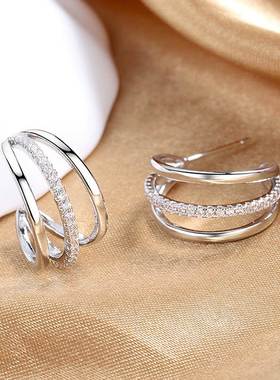 Huitan High Quality Silver Color Claws Stud Earrings for Wom