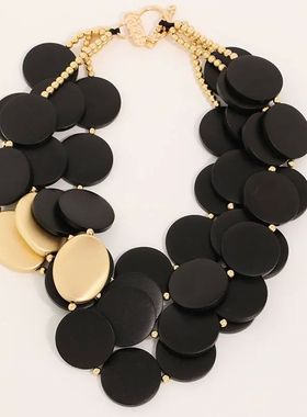 Fashion Statement Necklace Wood Beads Handmade for Women Gir