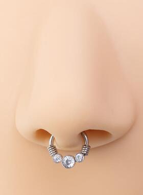 1pc Surgical Steel Nose Ring Hinged Segment Septum Piercing