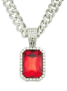 Fashion Hip Hop Rap Men's Ruby Pendant Pendant Accessories n