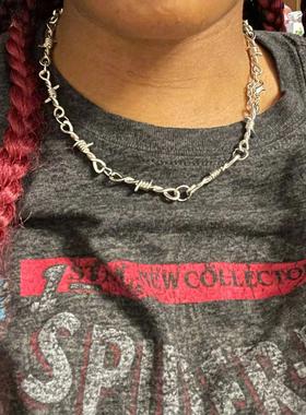 Small Wire Brambles Iron Unisex Choker Necklace Women Hip-ho