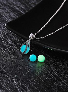 Glow In The Dark Necklace Moon Square Heart Necklaces For Wo