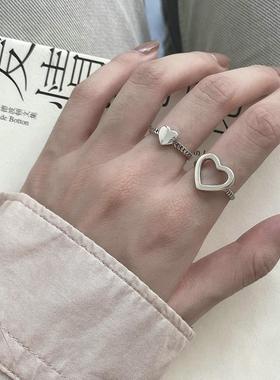 Fashion rendy Heart Silver Color Punk Rings Set for Women Gi