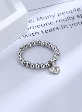 Hand-woven love beaded ring Fashion Women Men Round Ball Bea