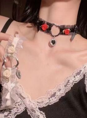 Punk  Collarbone chain  Rero Maid Pendan Accessory Neck srap