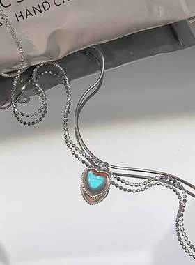 Kpop Heart Necklace French Lucky Bean Love Clavicle Chain Ko