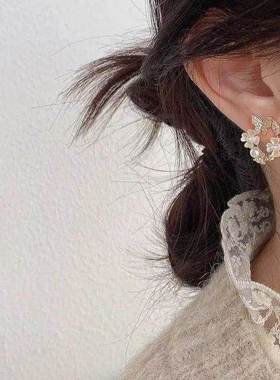 Butterfly Flower Circle Rhinestone Resin Animal Earrings For