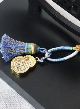 新中式手工七粒米金吉祥如意钥匙