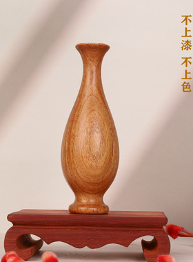 大果紫檀木雕花瓶摆件法式复古客厅卧室边柜床头柜茶桌插花装饰品
