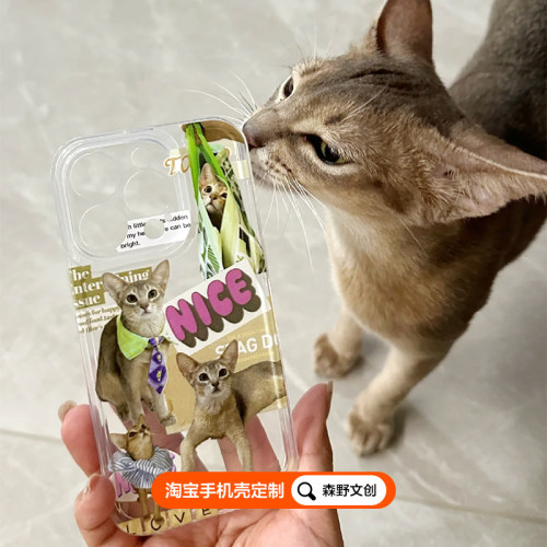 铲屎官宠物猫咪可爱情侣抠图适用苹果iPhone17/16promax猫狗mate70pro硅胶手机壳图片定制生日礼物定做小米15 - 图0
