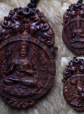 海南黄花梨木雕十二生肖本命佛项链吊坠 生肖佛牌车挂件 手把件