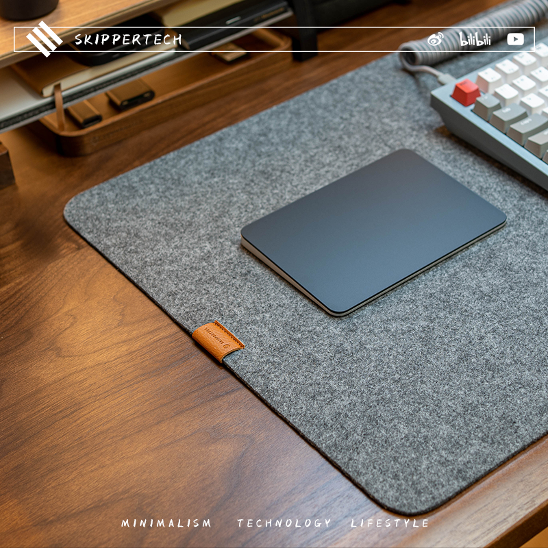 SkipperTech 毛毡鼠标垫电脑桌超大桌面键盘垫简约桌垫书桌办公垫 - 图0