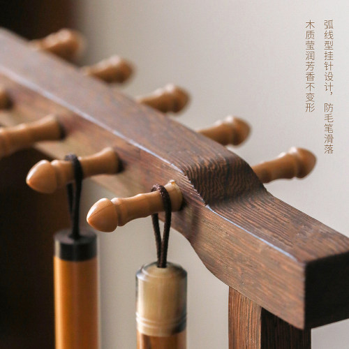 问心堂小花梨毛笔挂实木小毛笔架传统简约式书法用品文房四宝搁笔 - 图2