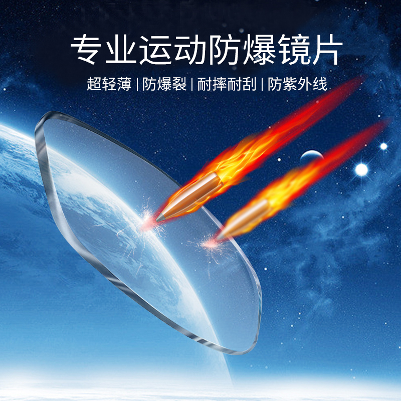 爱视杰旗舰店爱视杰超韧PC镜片太空片轻薄运动防爆高清1.591非球面近视眼镜片0