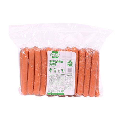 荷美尔惠选鸡肉脆皮热狗肠 原法兰克福脆皮肠1kg面包早餐油煎香肠 - 图3