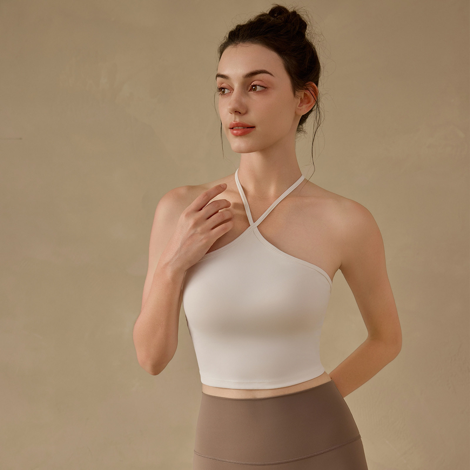 挂脖中低强度运动内衣固定胸垫瑜伽文胸普拉提背心可调节肩带美背,淘宝优惠券,粉丝福利购,淘宝优惠卷