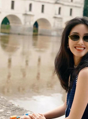 椭圆形框太阳镜女士墨镜